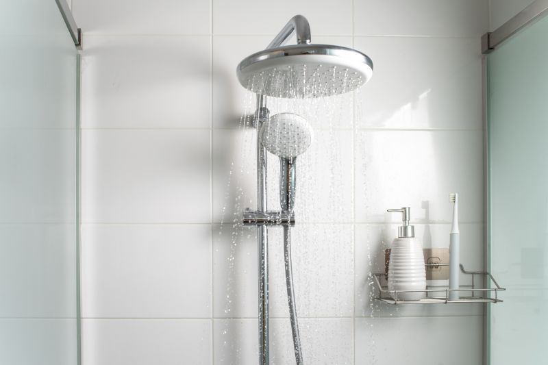 Shower with Vertical Waterfall Feature
